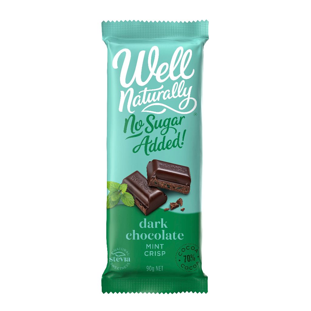 

Well Naturally Cokelat Tanpa Gula – Chocolate Sehat Premium | Sugar Free Chocolate | Dark Choc Mint Crisp 90g
