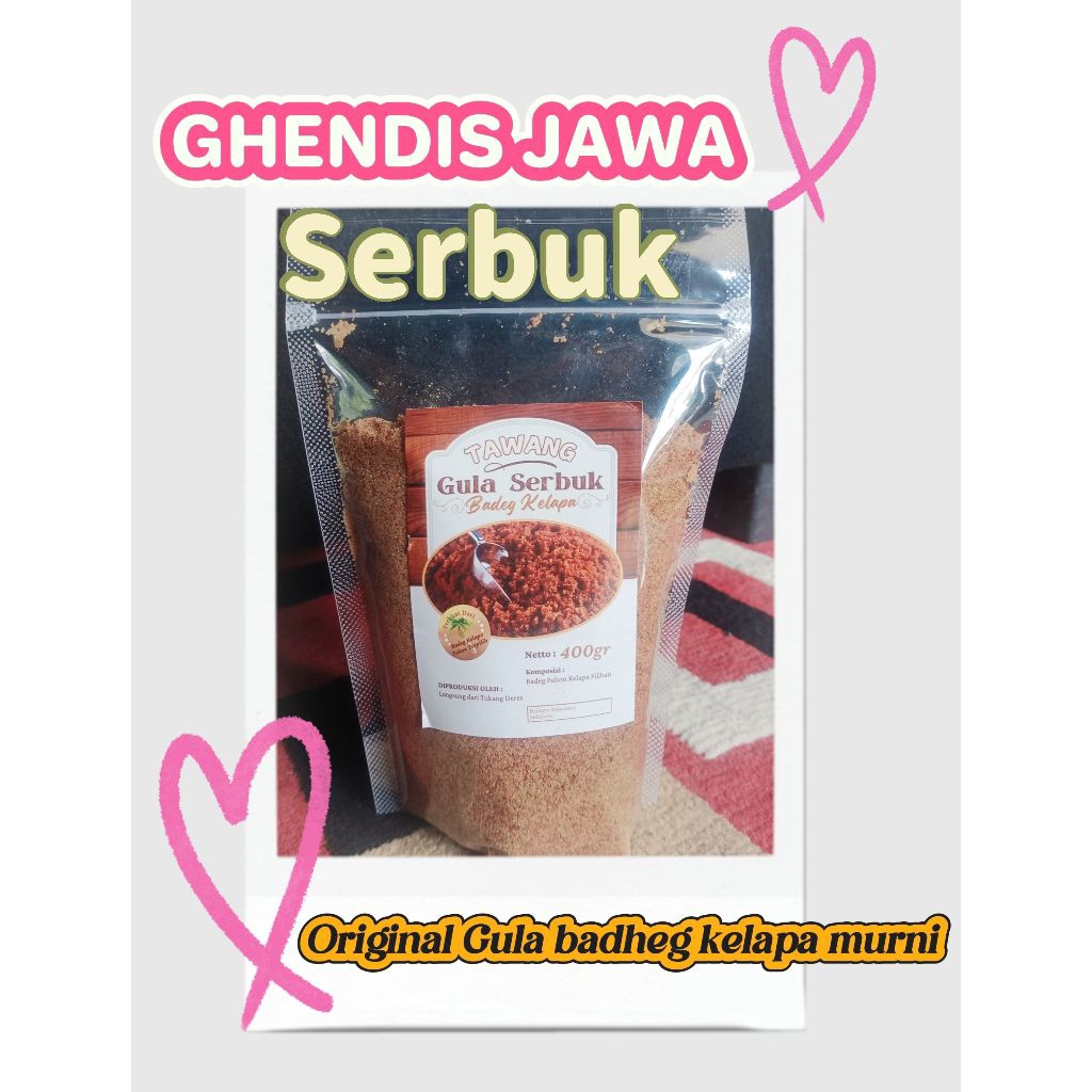 

Gula merah serbuk dari badheg kelapa murni kemasan ekonomis 400g