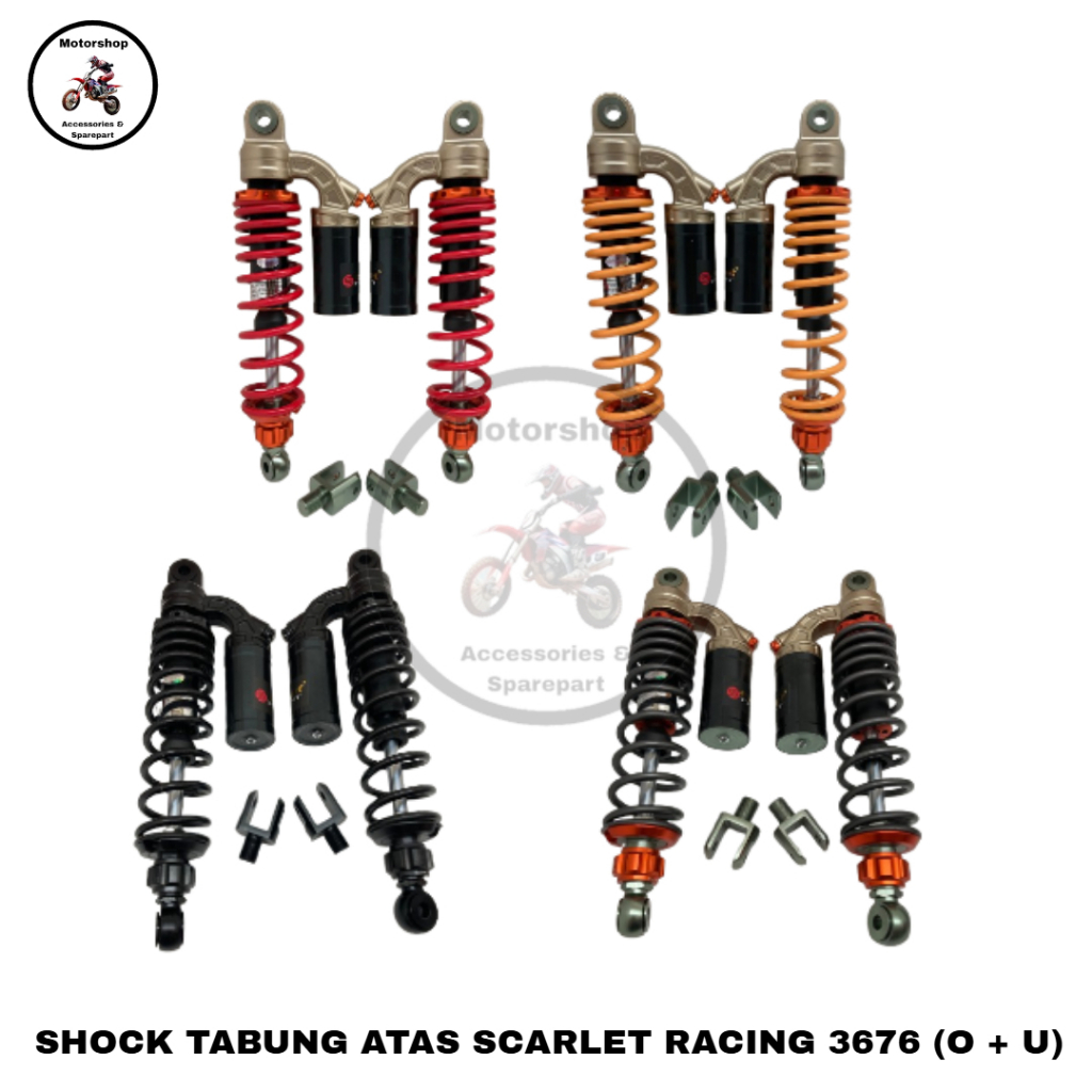 Shock Tabung Atas Scarlet Racing 3676 Ukuran 280mm 320mm 340mm (O+U) shock bebek matic