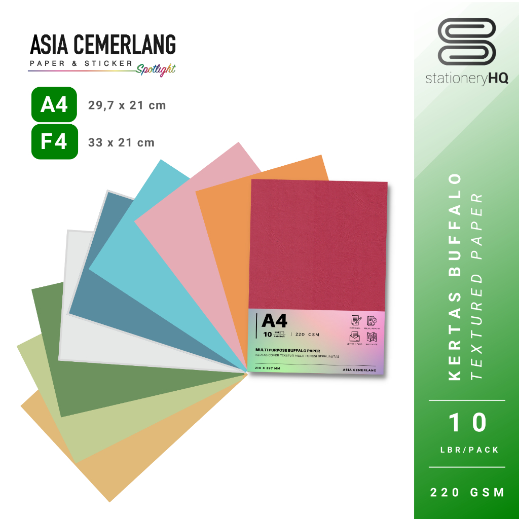

Kertas Karton Cover Buffalo / Textured Paper A4 / F4 220 gsm