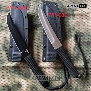 Arenatac - Pisau Tactical Kydex WR 08 Silver Hitam / Pisau WR Tactical Outdoor + Holster Dan Teklock