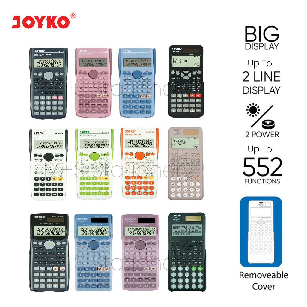 

Calculator Kalkulator Joyko Scientific Functions Ilmiah Fisika Kimia Falak Sains Matematika CC-