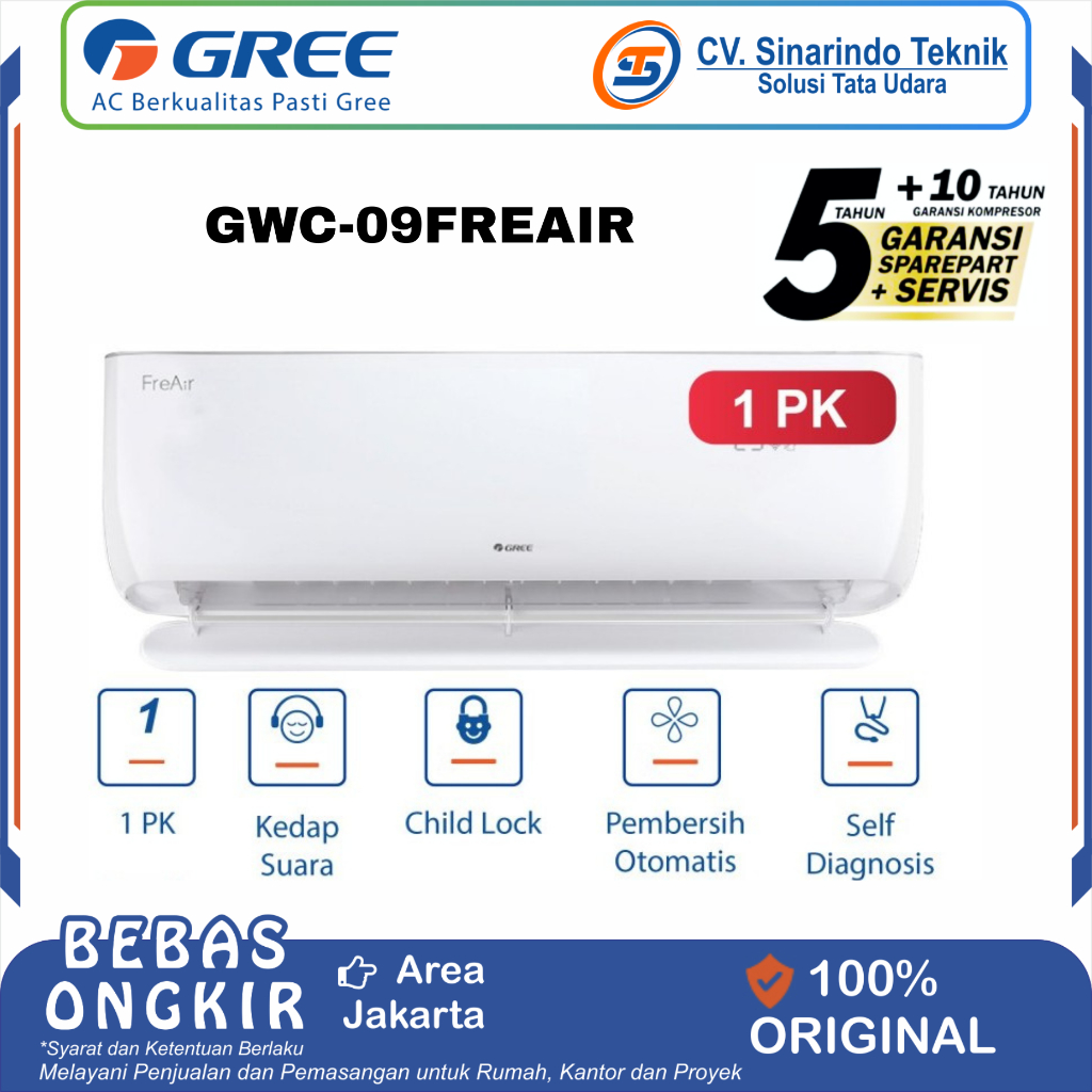 AC GREE 1 PK FREAIR WALL MOUNTED (GWC-09FREAIR)