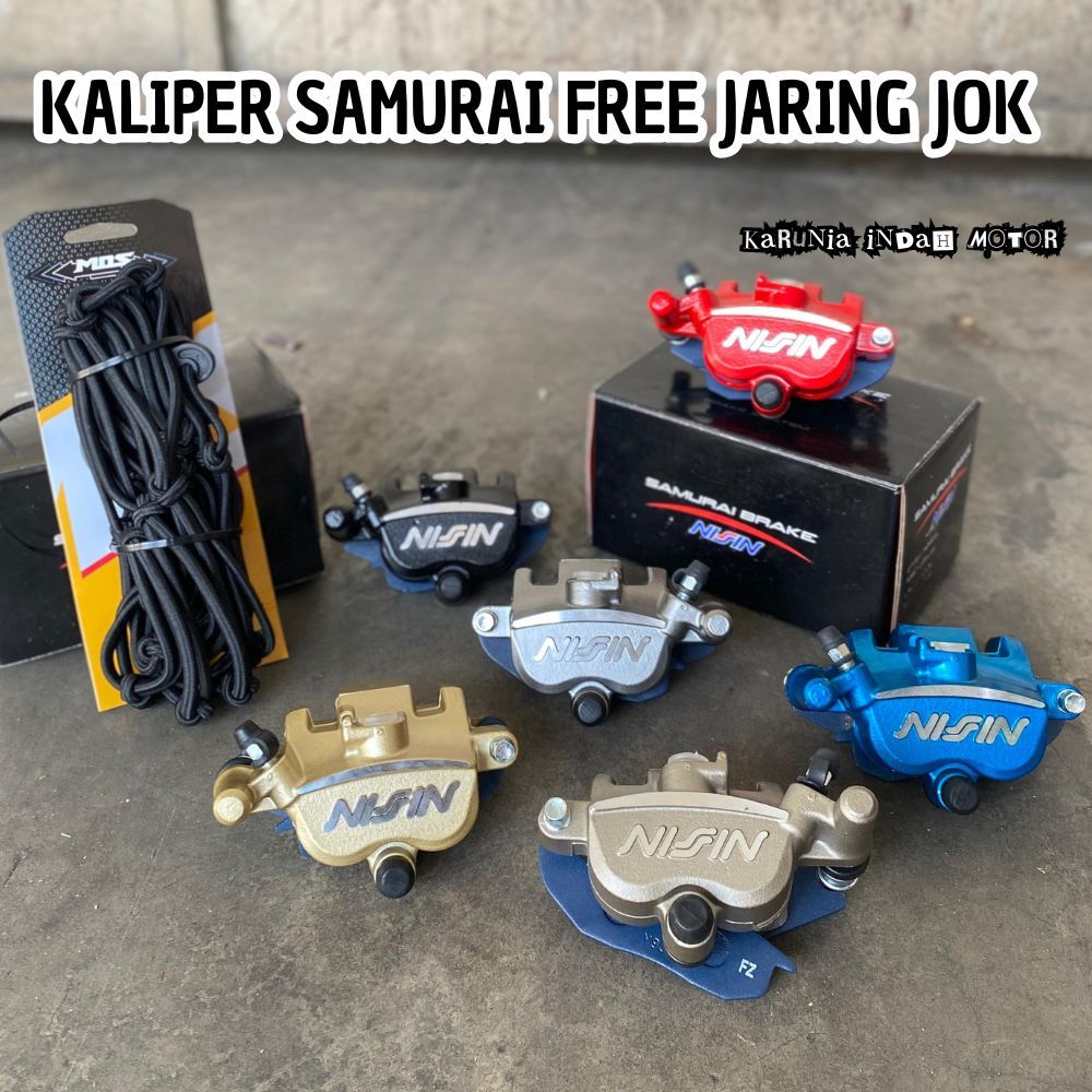 Kaliper Samurai Nissin Kanan/Kiri 2 Piston Free Jaring Helm Beat Vario Scoopy Fizr Rx King Supra