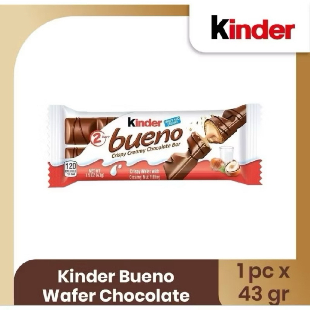 

Kinder Bueno Wafer Lapis Coklat Chocolate 43gr