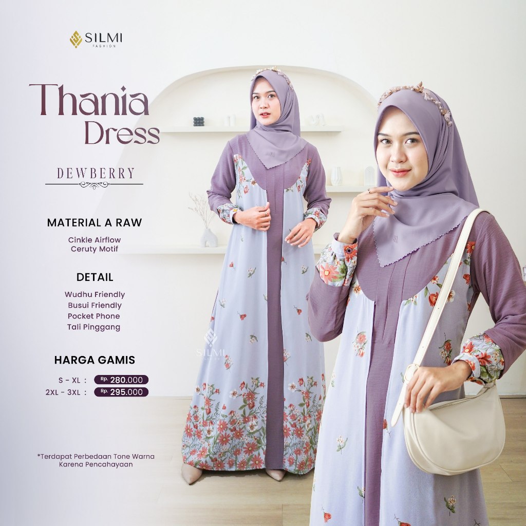 GAMIS DRESS WARNA UNGU PURPLE LILAC REMAJA DEWASA TERBARU BAHAN KATUN CRINKLE BRUKAT KEKINIAN SIZE B