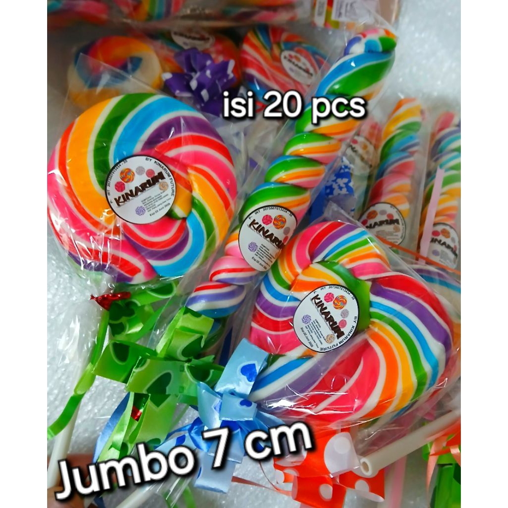 

permen lolipop JUMBO diameter 7 Cm isi 20 pcs per pak