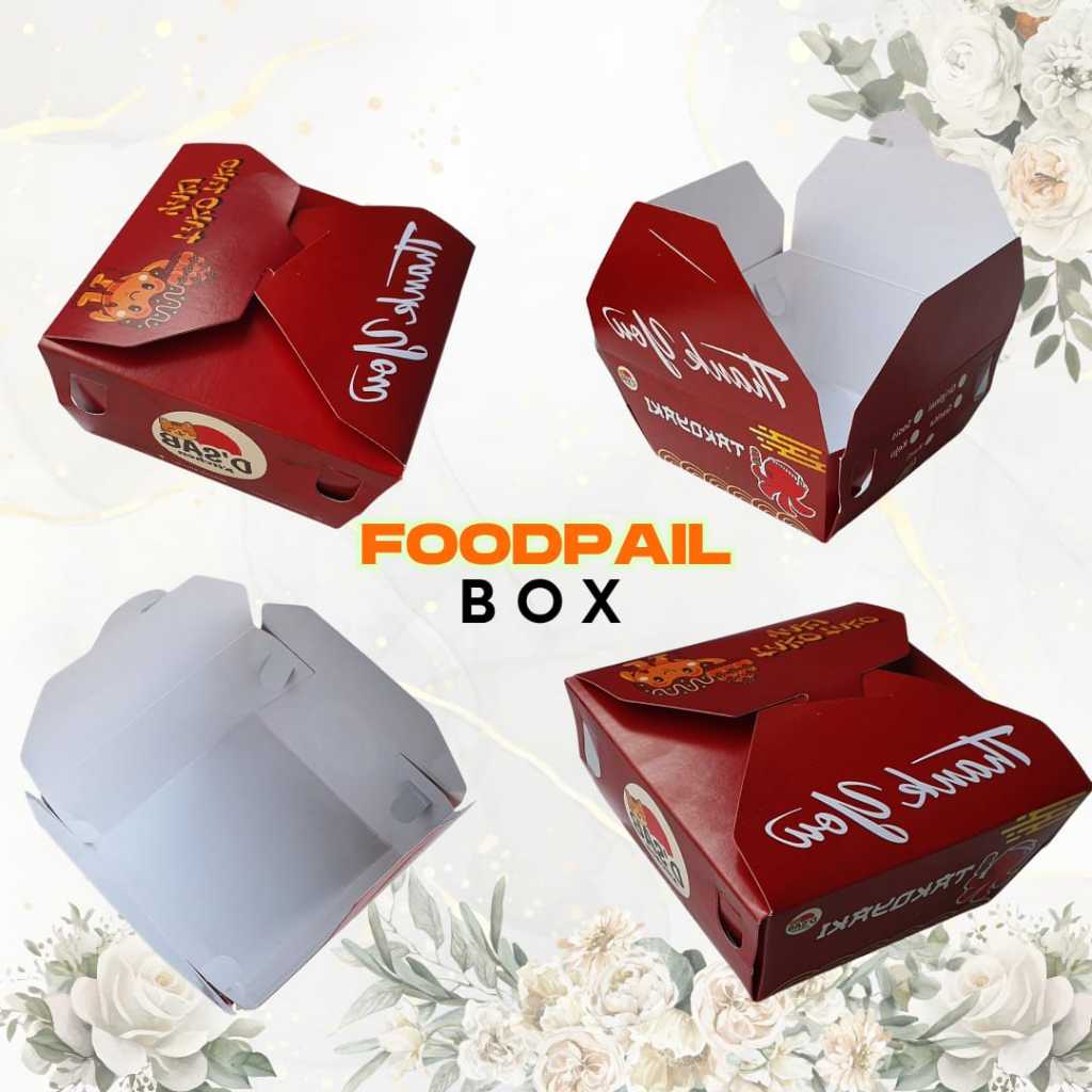 

Food Pail Box Motif Custom Ivory Laminasi Ukuran 9x9x5.5 cm