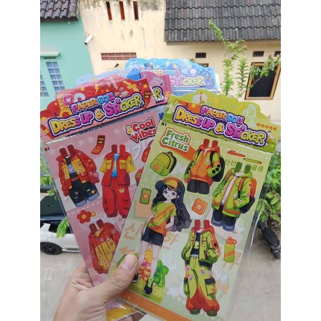 

5pcs paper doll stiker / bp dress up / stiker anak lucu / stiker anak murah