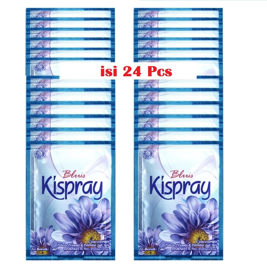Pewangi Pakaian Kispray Bluis Biru Renceng Sachet 25 x 6 ml