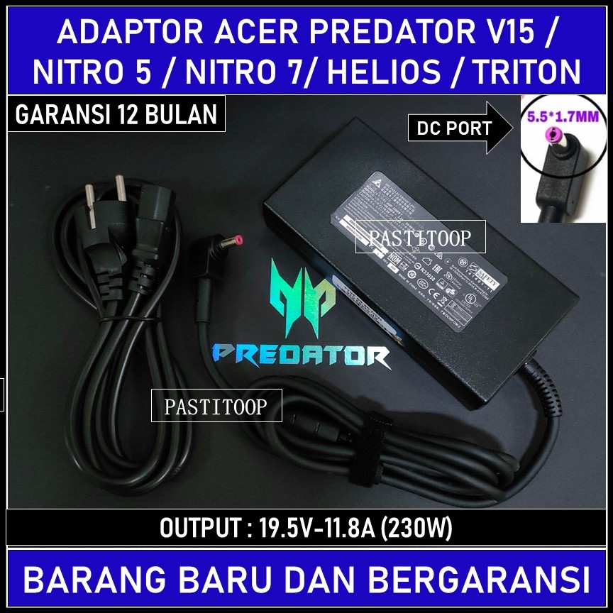 Adaptor Charger Laptop ACER PREDATOR Helios Neo 16 PHN16-71-72DN Delta Chicony 19.5V 11.8A 230W Orig