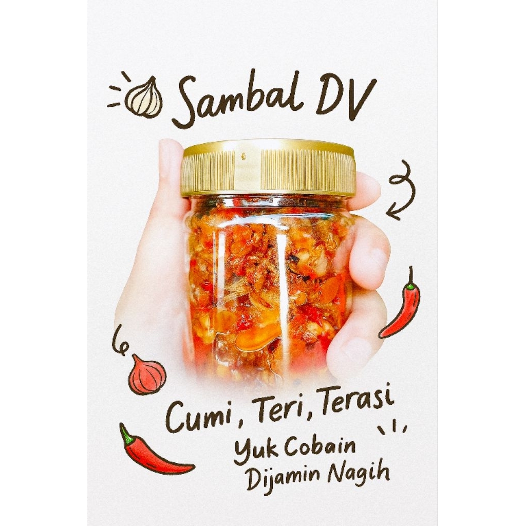 

Sambal DV - 110gr Sambal Terasi/Cumi/Teri Biasa/Teri Medan (Terasi)