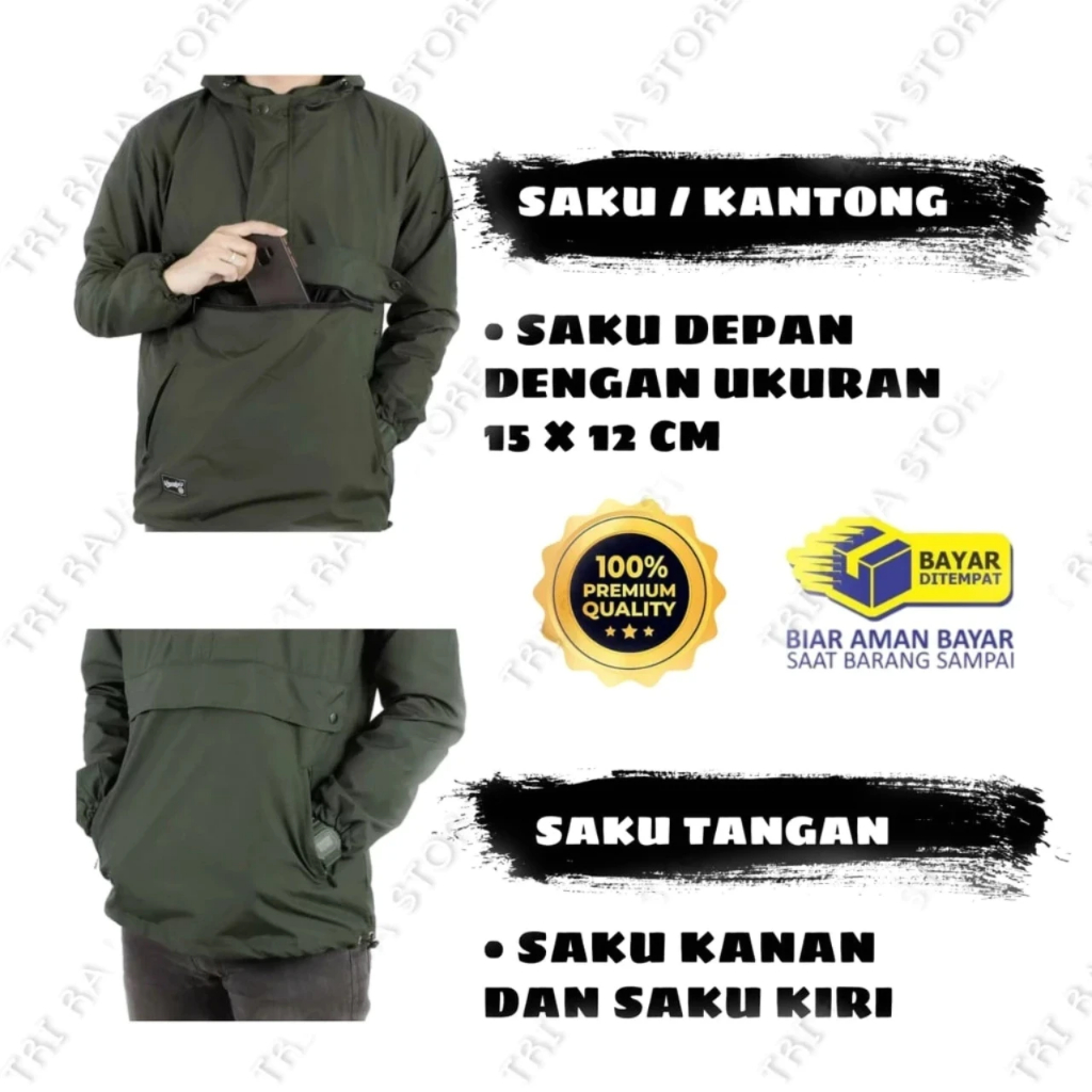 ( COD ) Jaket Parasut Big Size Pria - Jaket Waterproof Pria ukuran besar - Jaket Parasut Pria XXXL -