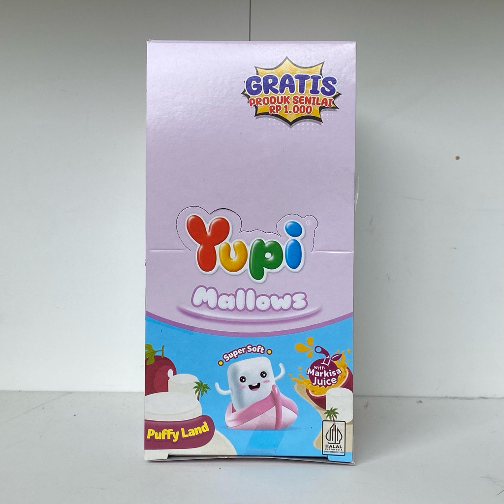 

PERMEN YUPI MALLOWS PUFFY LAND MARKISA | YUPI MARSHMALLOW 1 BOX ISI 12 | YUPI JELLY GUMMY