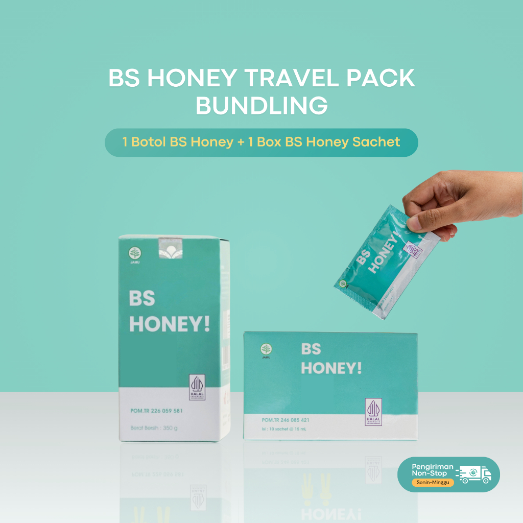 [SPECIAL OFFER] COD MADU BS HONEY TRAVEL PACK BUNDLING 1 Botol BS Honey + 1 Box BS Honey Sachet BPOM