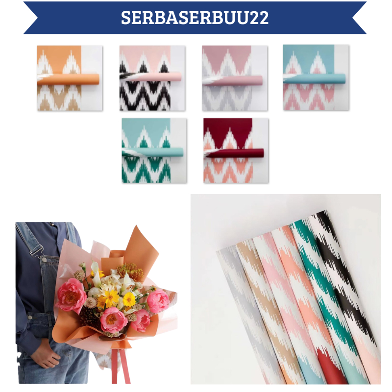 

Flower Wrapping Paper Motif Tribe Lurik Kertas Buket Cellophane Totem Tribal Craft Paper KB022 SS22