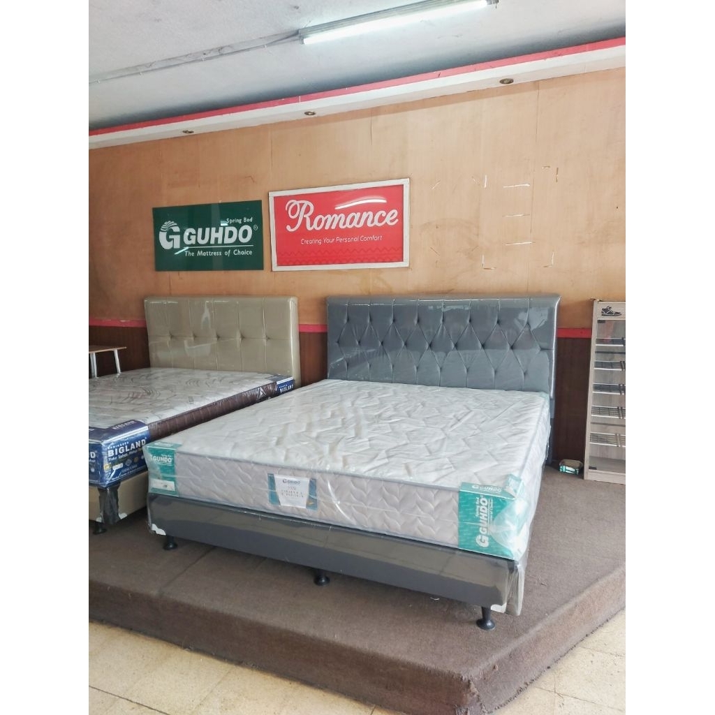 SET KING SIZE Divan + Headboard + Kasur - GUHDO Springbed 180 - Ranjang - Tempat Tidur - BONUS Banta