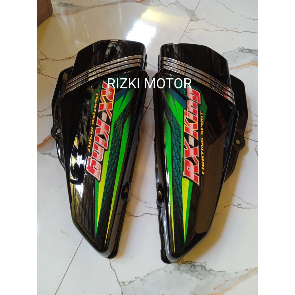 Dop aki rx king tahun 2005 hitam list hijau original baru sudah finishing clear+poles