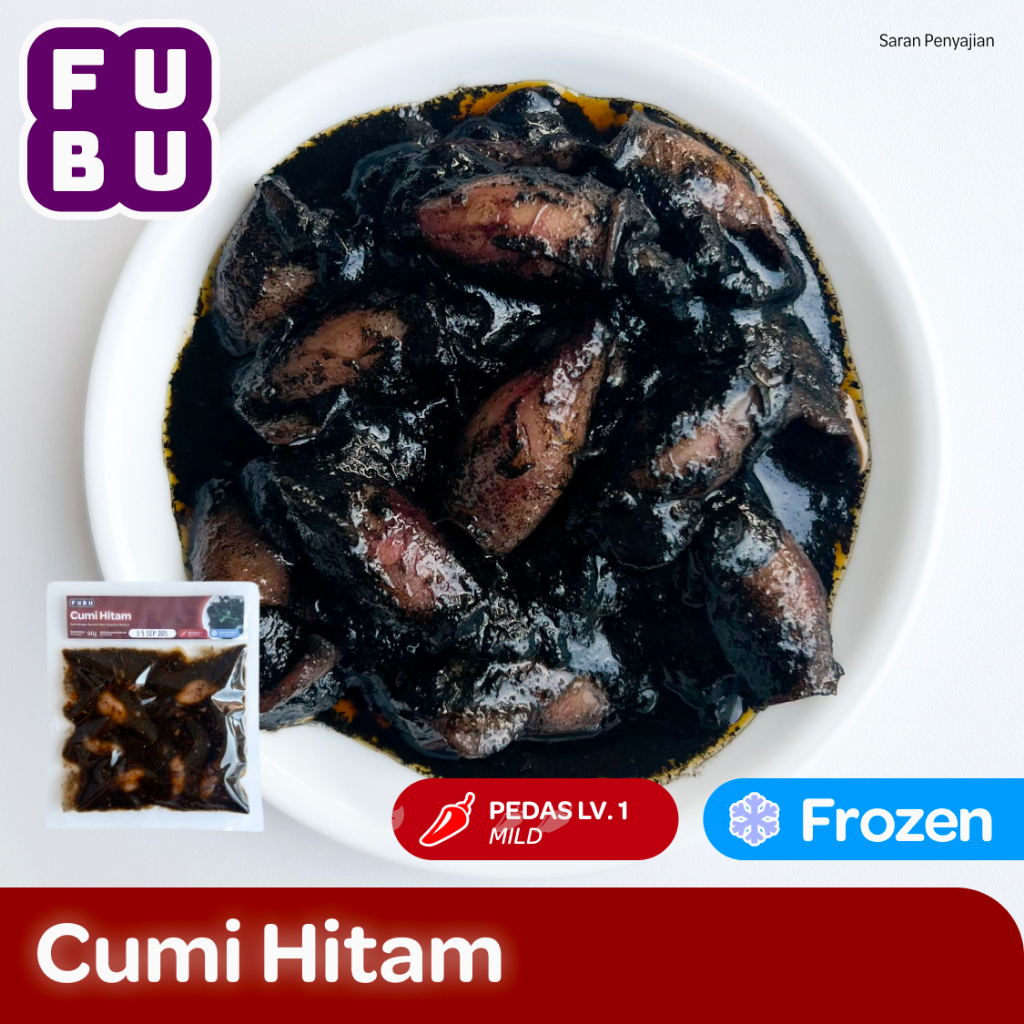 

FUBU Cumi Hitam - Cumi Ireng Utuh Tinta Item Fresh khas Madura mirip Gentong Mas Pak Kris - Satu Porsi Lauk Instan Frozen