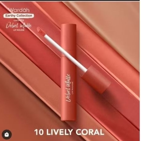 Ready kalimantan wardah velvet matte lip mousse no10 lively coral