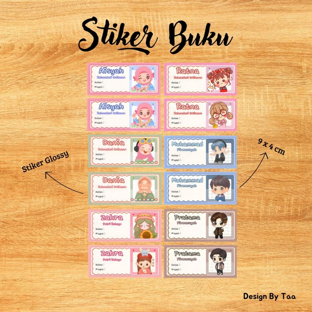 

Stiker Buku Custom Nama (30 pcs)