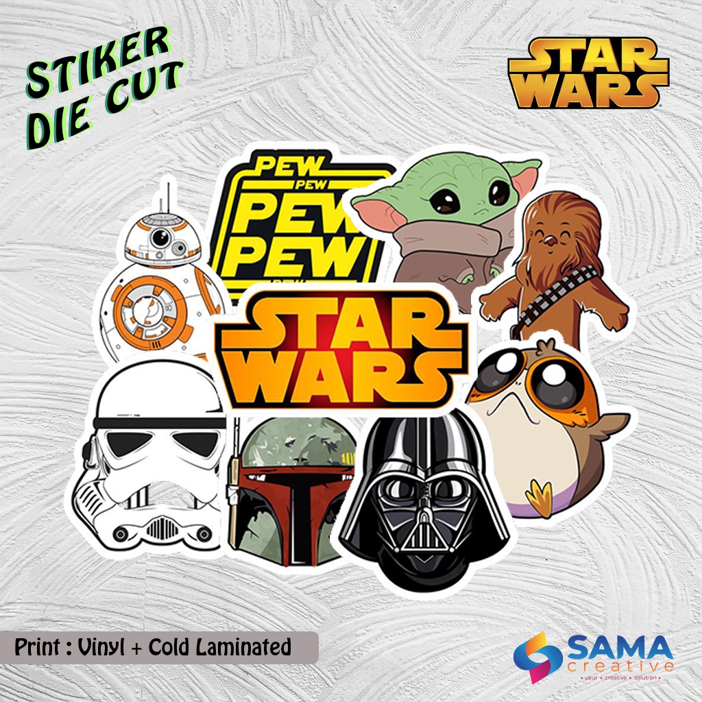 

Star Wars - Sticker Vinyl Die Cut - Stiker Hp, Laptop, Motor, Mobil, Helm, Botol Star Wars