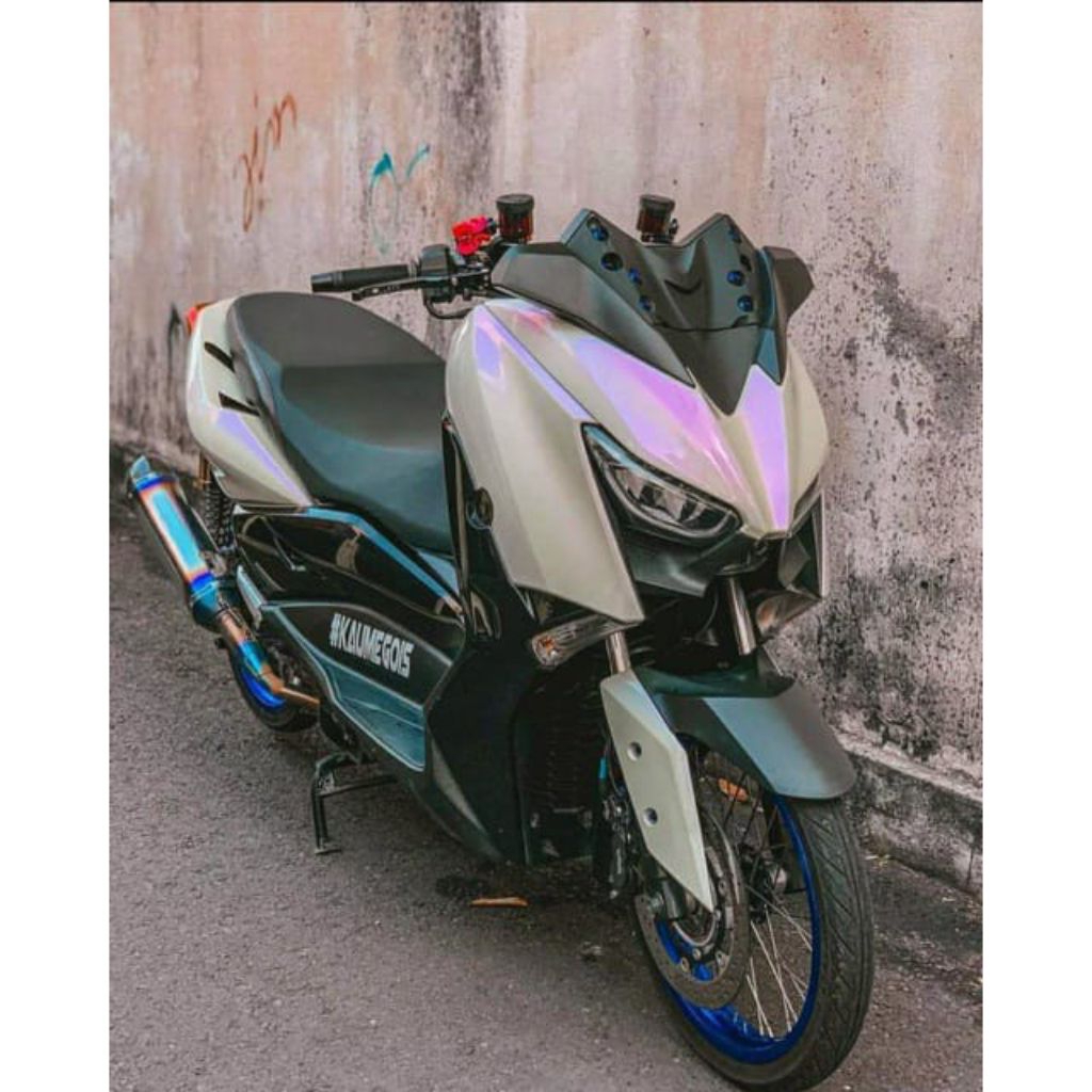 sticker skotlit putih mutiara skotlet motor