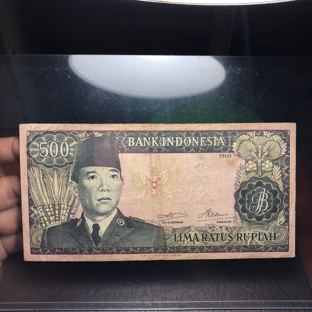 Uang Kuno Soekarno 500 Rupiah 1960 Asli WM Garuda