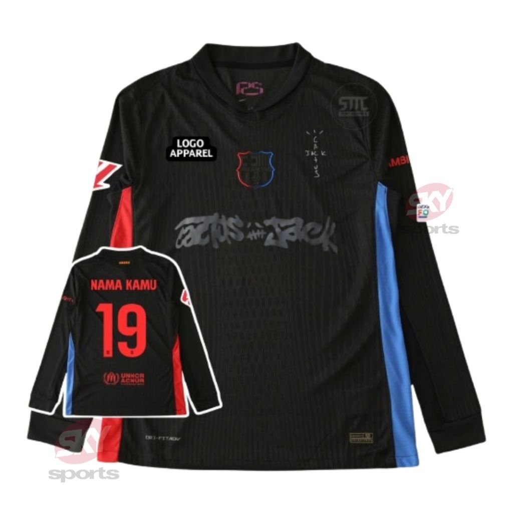 Jersey Barcelona x Travis Scott Away 2024 2025 Longsleeve - Jersey Barca Player Issue Cactus Jack