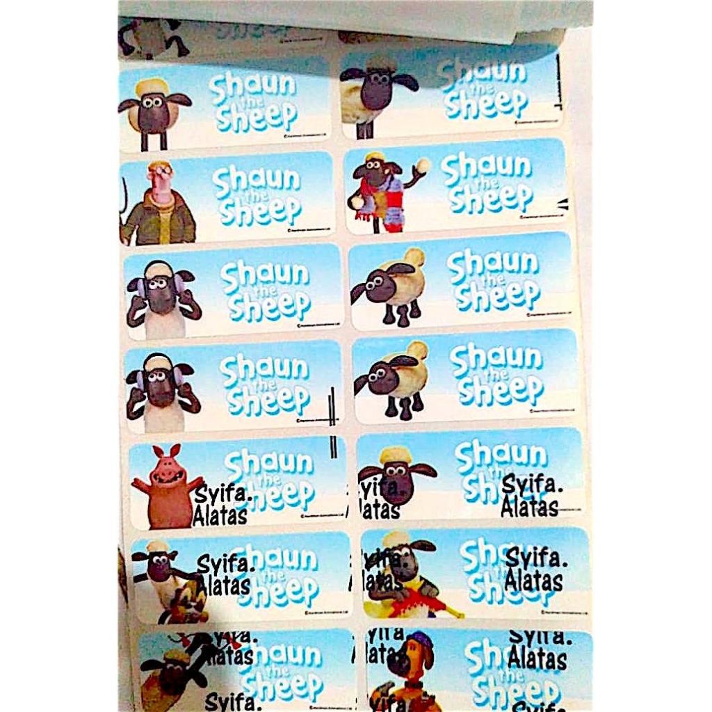 

Label Nama Anti Air Sticker Waterproof Shaun The Sheep