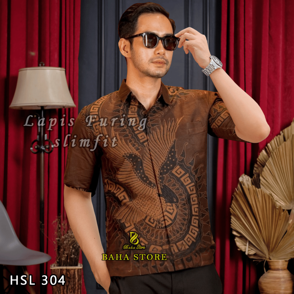 Baha Store - Kemeja Batik Lapis Furing Adem Tebal Halus Ready Size Jumbo