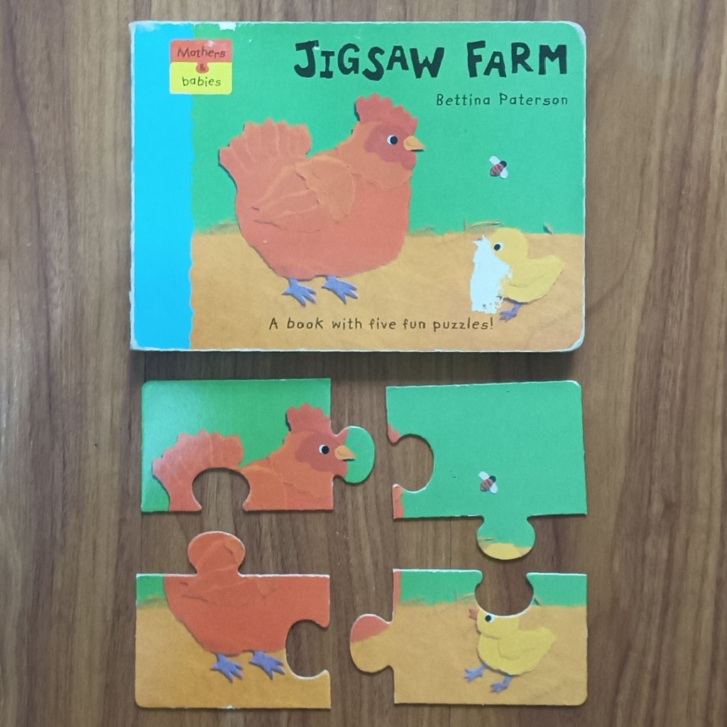 Jigsaw Farm mothers & babies buku cerita anak Board Book puzzle preloved bekas