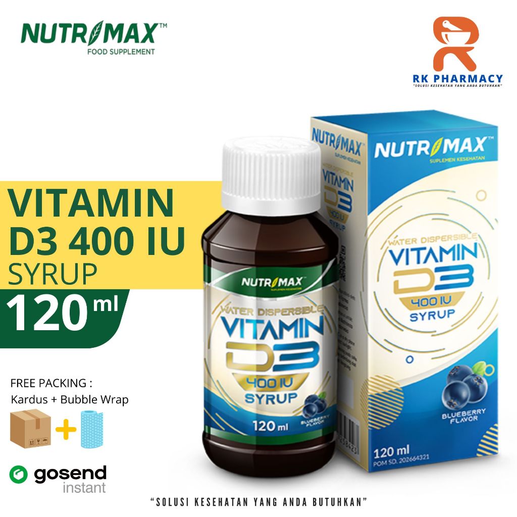 Nutrimax Vitamin Vit D3 Anak Ibu Hamil 400 IU Sirup Suplementasi Vitamin D3
