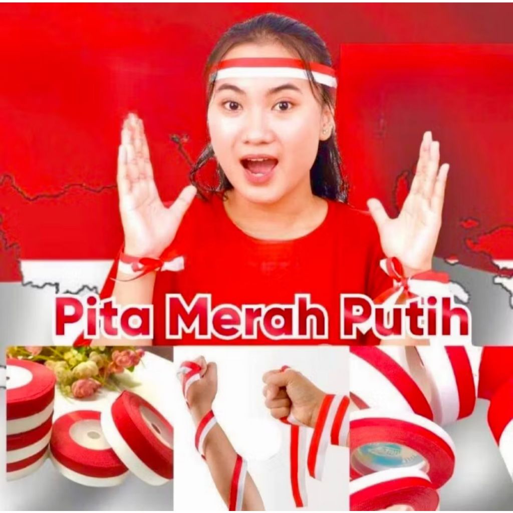 

Pita roll bendera kain merah putih kemerdekaan indonesia 17 agustus