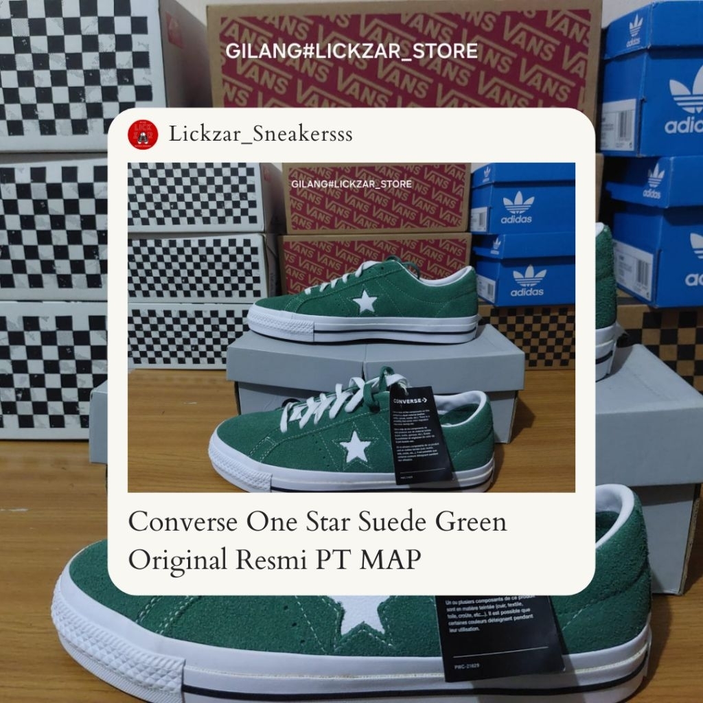 Converse One Star Pro Suede Admiral Elm Green Original Resmi Map