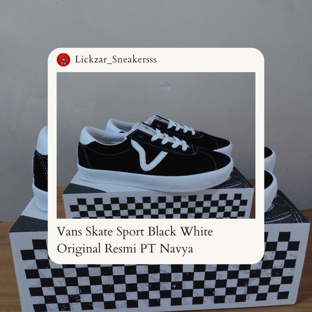 Vans Skate Sport Black & White Original Resmi Navya