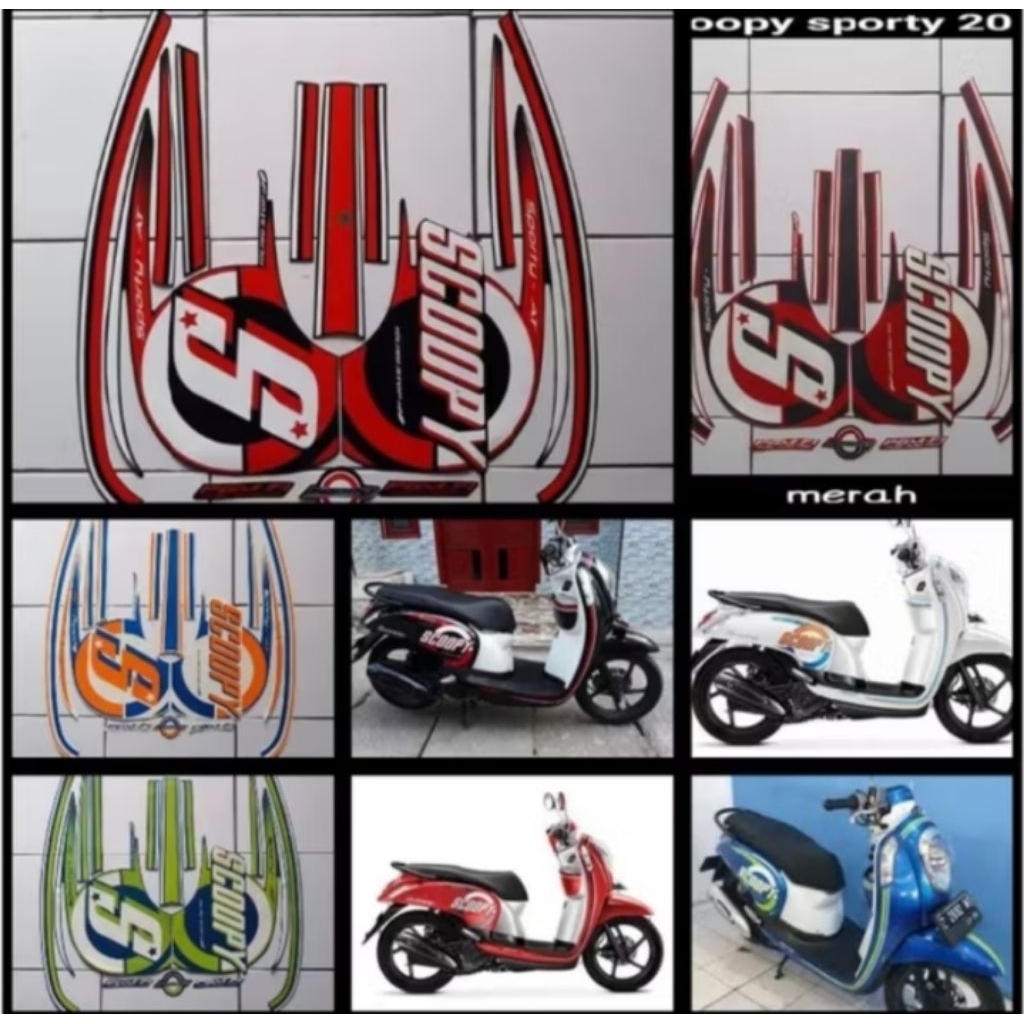 list body set striping motor Scoopy 2015