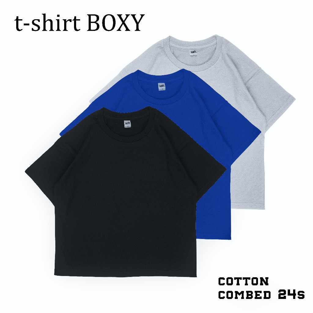 KAOS POLOS BOXY  BAJU KAOS DISTRO PRIA WANITA POLOS OVERSIZE COTTON COMBAD 24S
