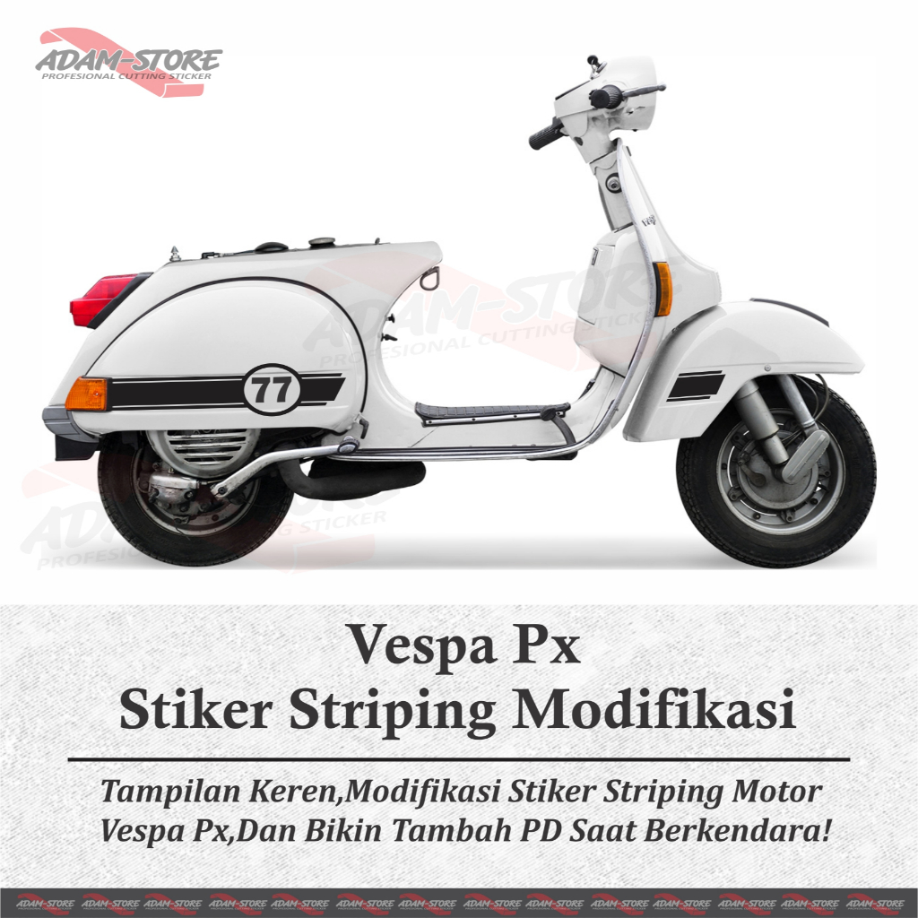 VP77 sticker vespa Terbaru / list sticker cutting motor vespa / Stiker list nomer Vespa piaggio