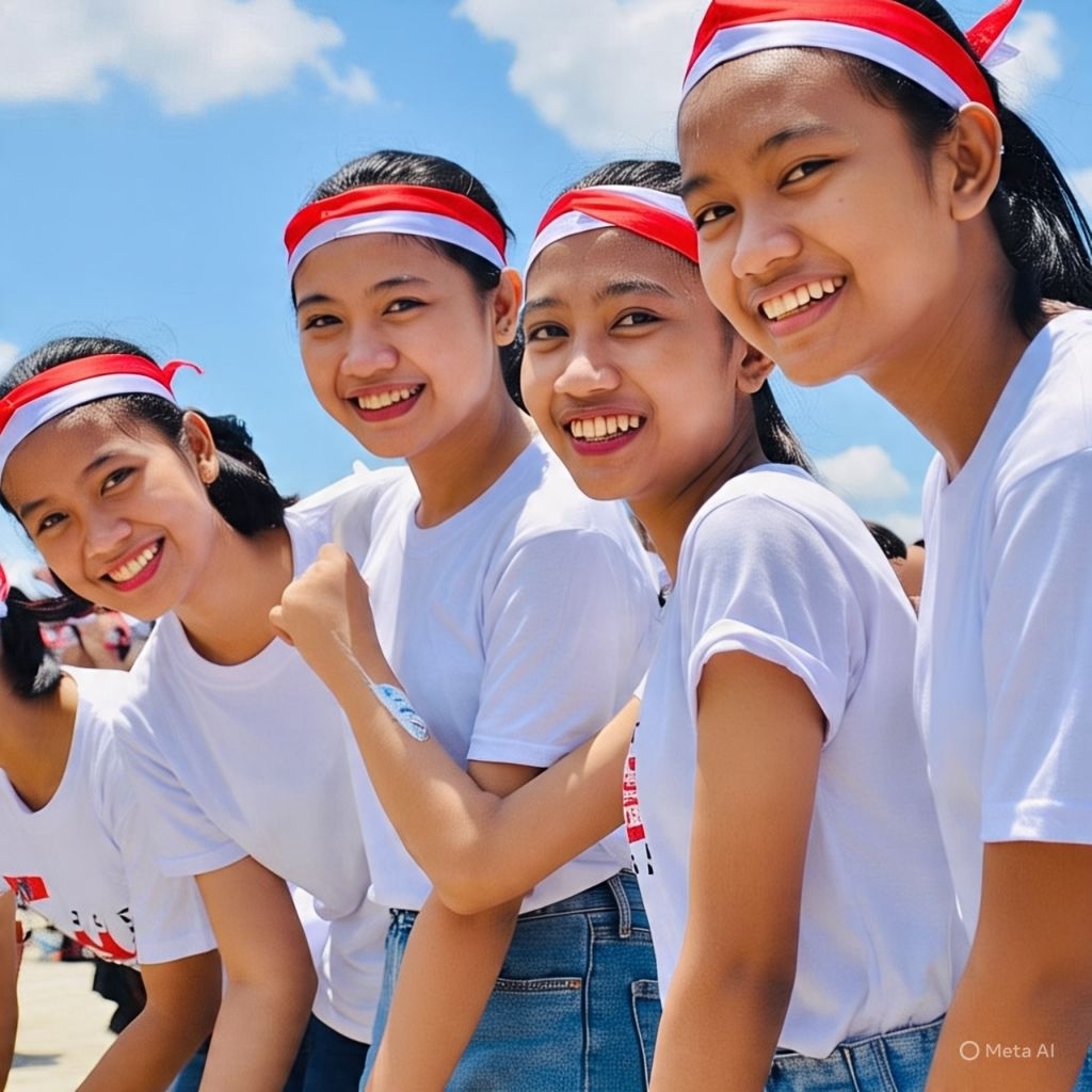 Bendera merah putih kain ikat kepala Dewasa / Anak Aksesoris HUT RI Bandana kepala / hiasan kepala