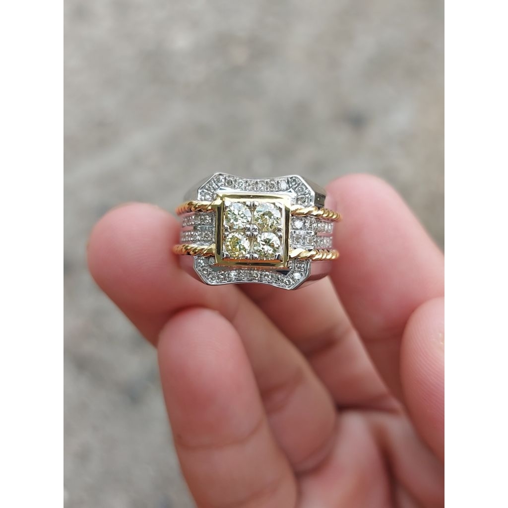 Cincin Pria Berlian Banjar Ring Perak