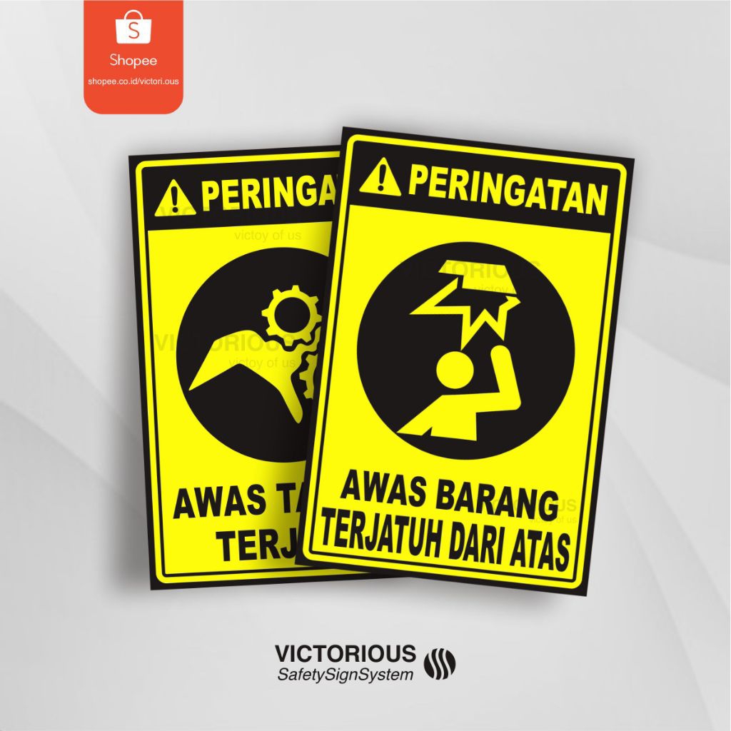 

Sticker Safety K3 Bahaya Mekanis Rambu Peringatan Awas Barang Terjatuh Dari Atas