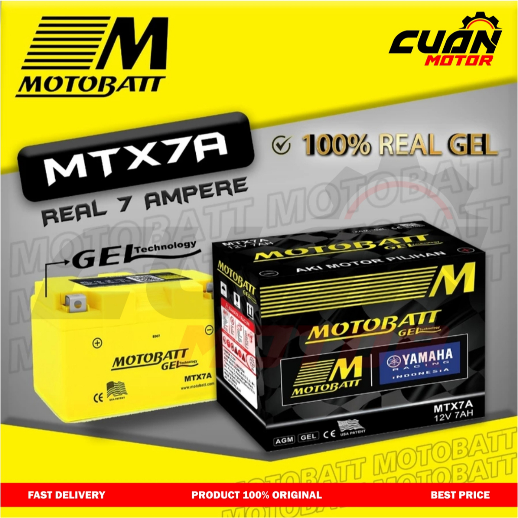 ACCU AKI MOTOBATT MTX7A MOTOBATT ORIGINAL  AKI MOTOR NINJA 250