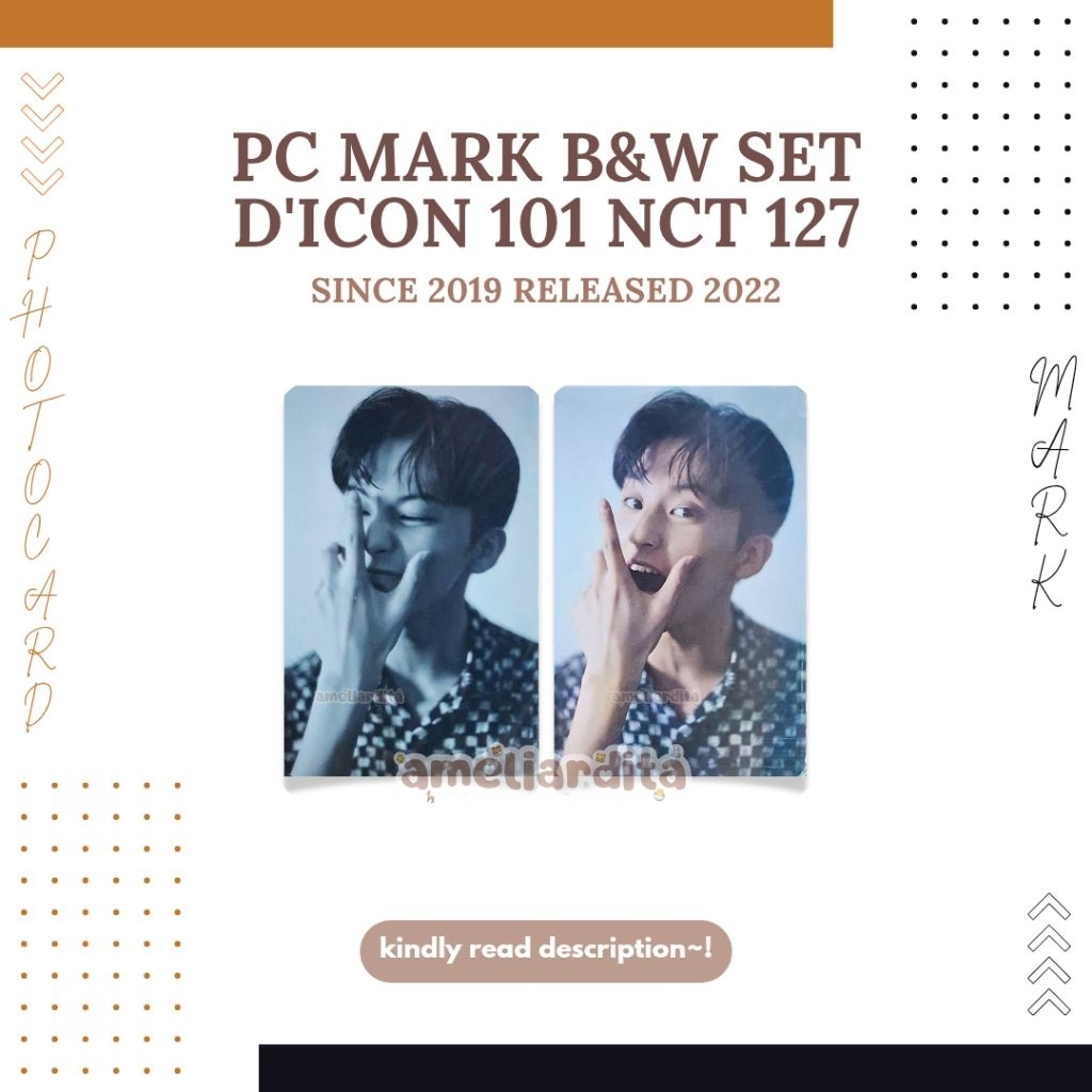 [SOLD] Mark B&W Set Dicon 101 NCT 127 D'icon 2019 2022 Black and White Non Bnw Pc Photocard Pisi NCT