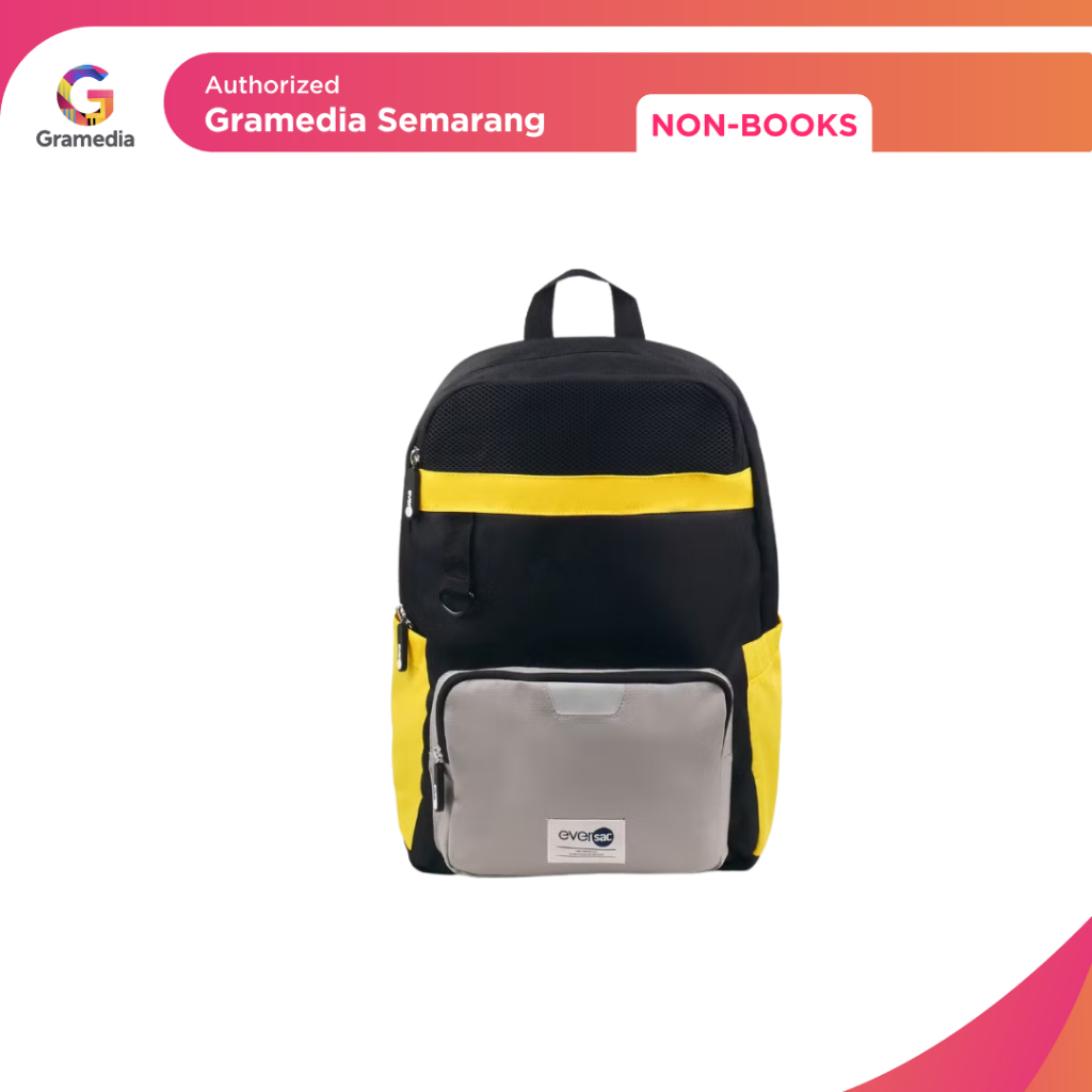 Gramedia - Eversac Backpack Junio Gamma Black Grey Yellow (Eversac)