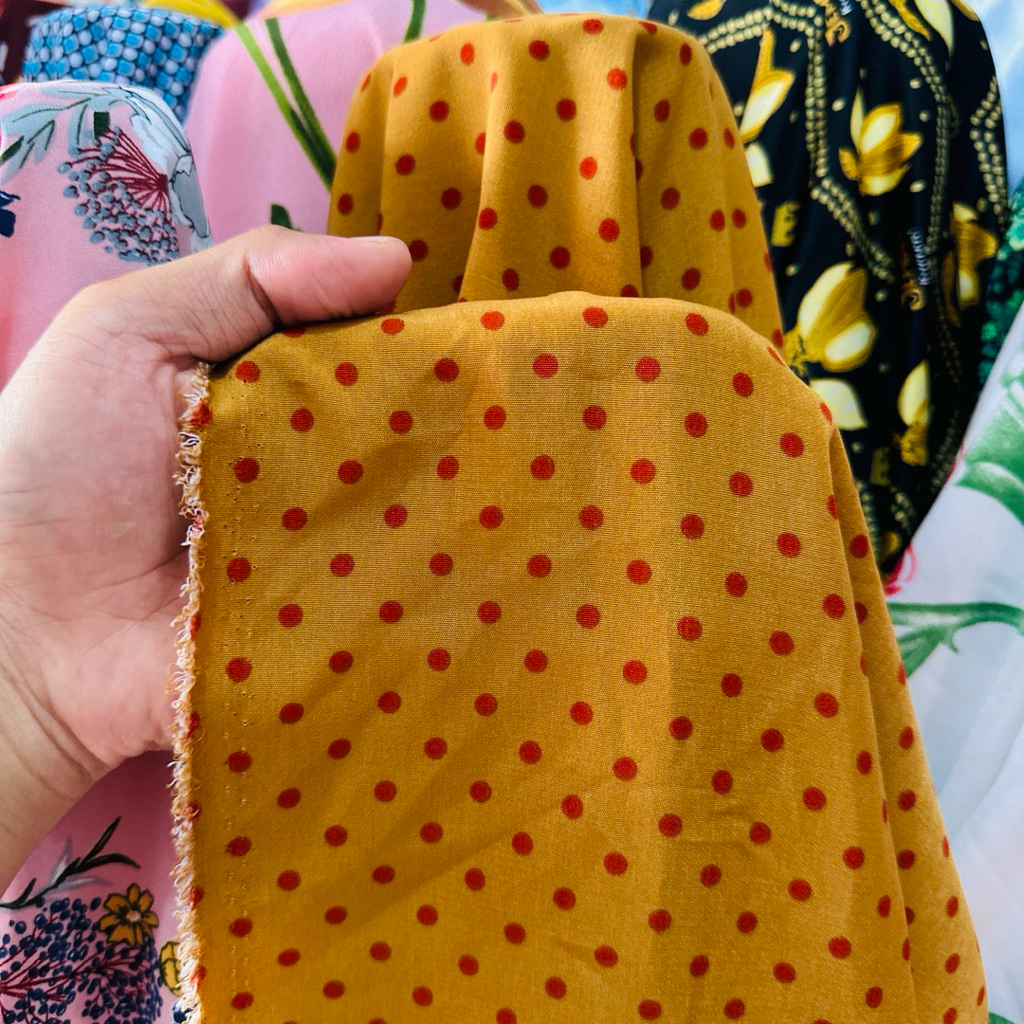 Kain Motif Premium | Kain Polkadot Motif Premium | Kain Wolfis Lembut Halus