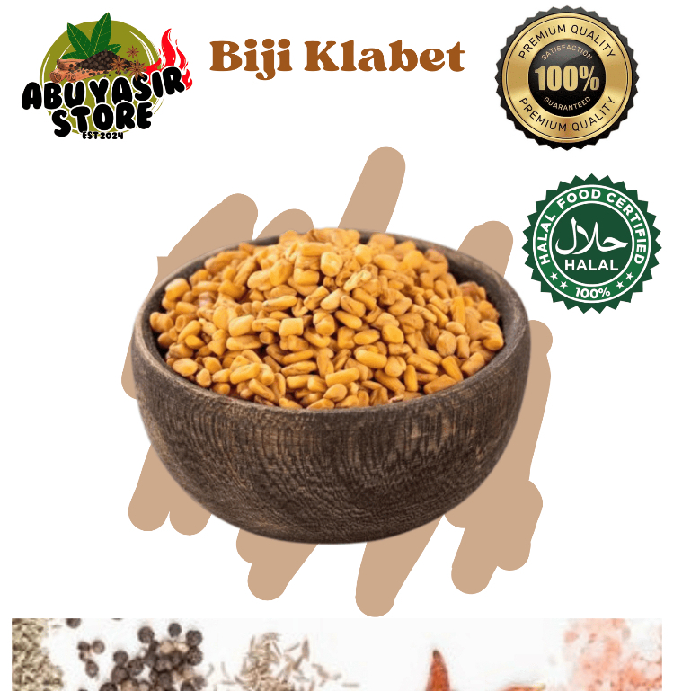 

Biji Klabet Murni Utuh 500 Gram - Fenugreek Seeds