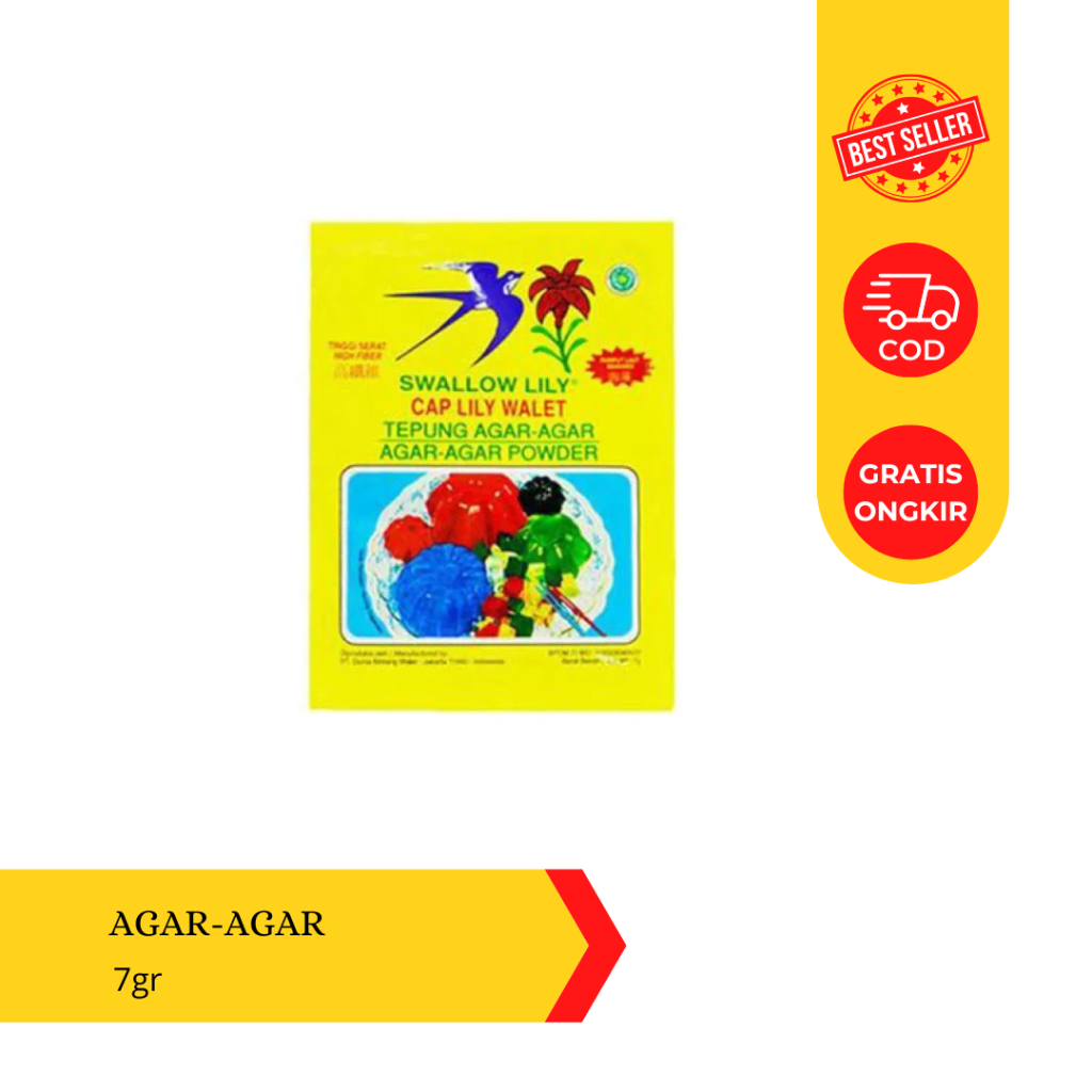 

SWALLOW Tepung Agar-Agar Cap Lily Walet 7gr | Agar-Agar Powder
