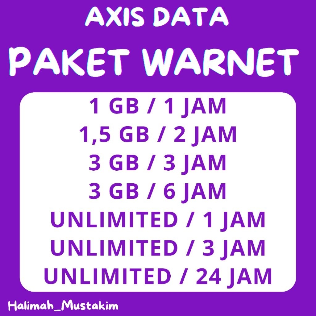 Kuota Internet Axis Data Paket Warnet unlimited | kuota murah | axis unlimited 24 jam