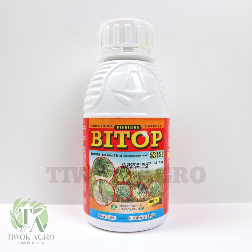 Bitop 531 SL 500ml – Herbisida Sistemik Glifosat 531 g/l Ampuh Basmi Gulma Akar Tuntas